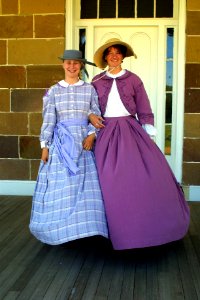 Women in period dress at Fort Larned 