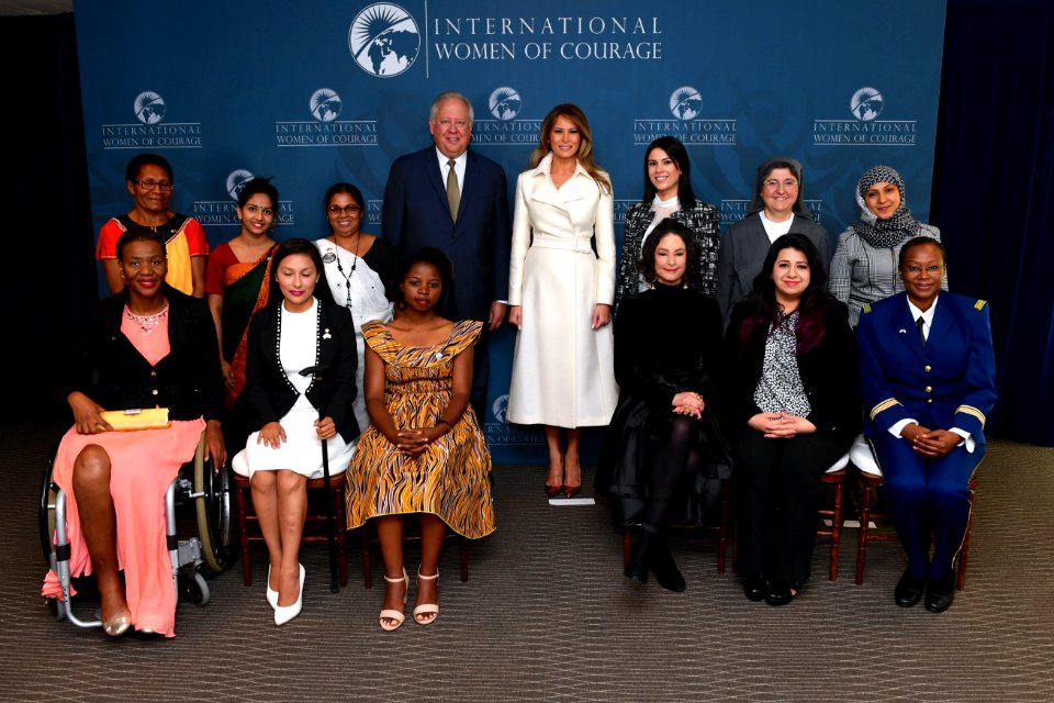 First Lady Melania Trump and Under Secretary Shannon Pose … 