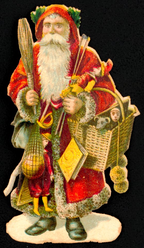 Santa Claus with a basket of toys 