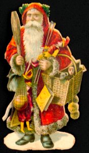 Santa Claus with a basket of toys 