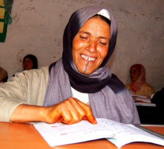 Reading class in Morocco 