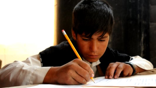 Afghan student in literacy program photo