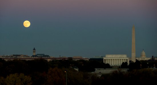 Supermoon over Washington, DC photo