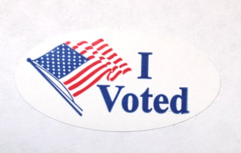 I Voted sticker photo
