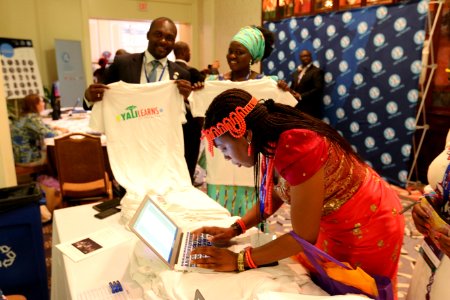 At the YALI Network booth photo