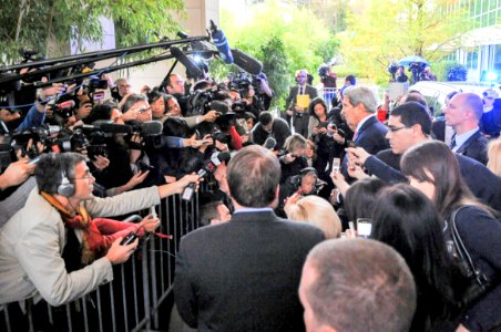 Meeting the press, Geneva photo