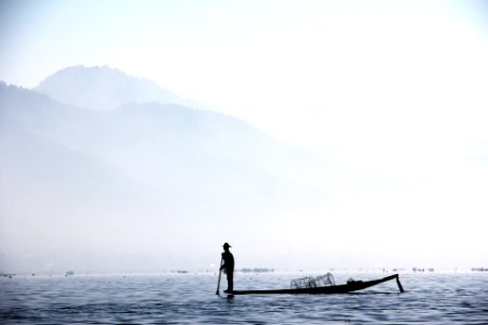 Men fishing, Burma photo