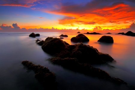 Seascape and sunrise photo