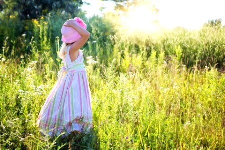 Little girl in garden photo