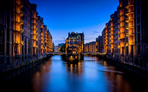 Water Canal Hamburg, Germany 
