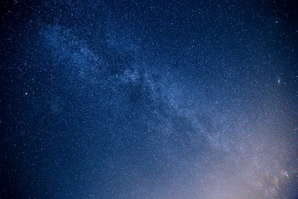 Galaxy stars in blue night photo