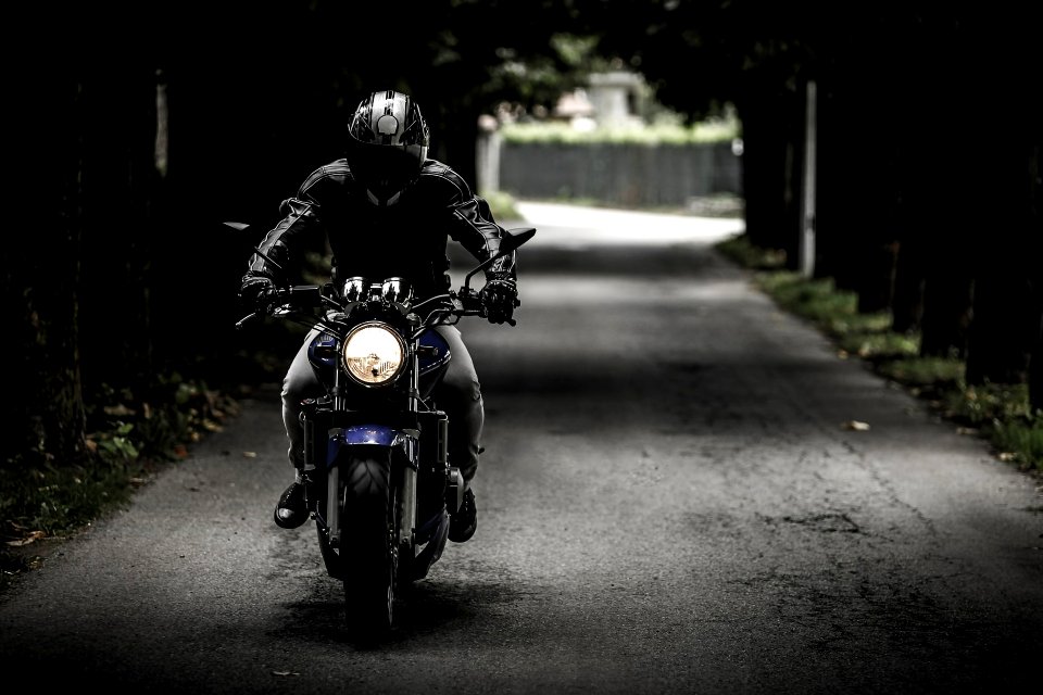 Heavy Bike on road photo