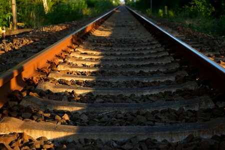 Railroad tracks railway rails train photo