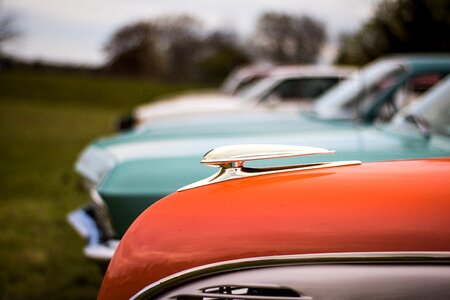 Orange automobile show