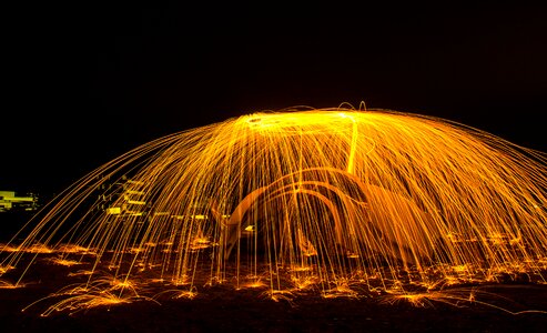 Light painting color sparks