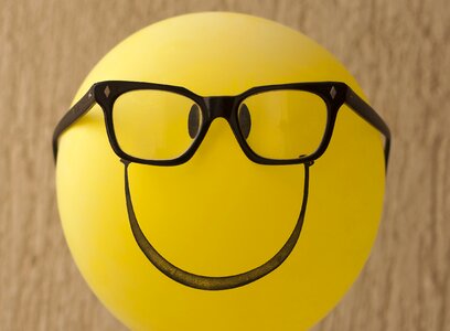 Nerd balloon smiley photo