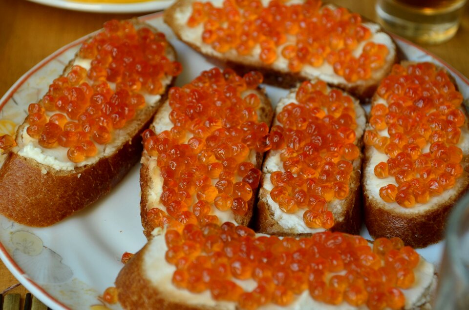 Red salmon dish