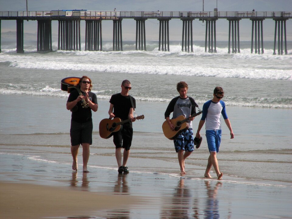 Casual gray beach gray music