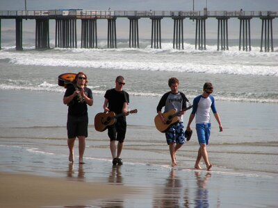 Casual gray beach gray music