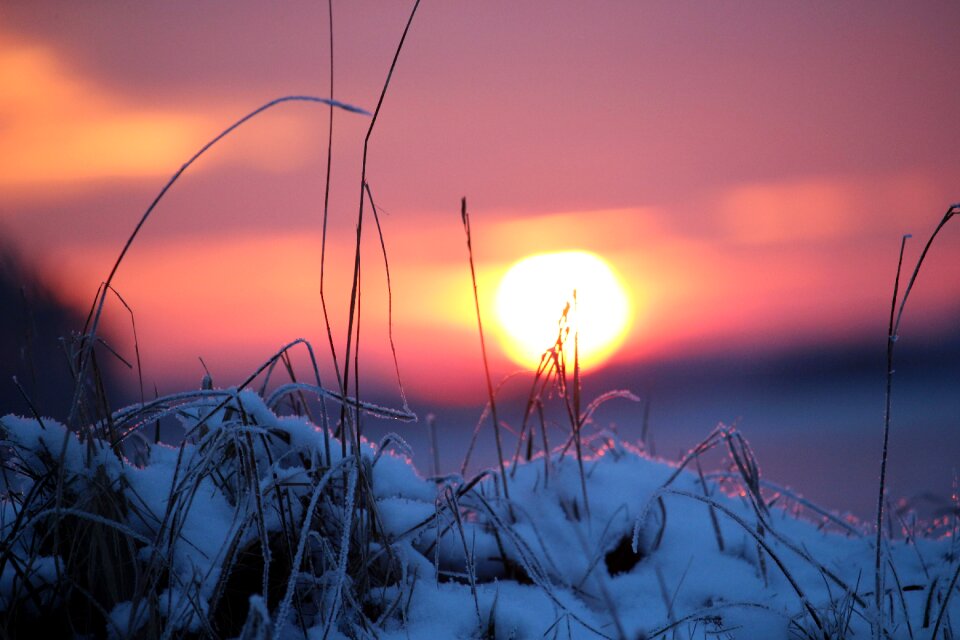 Wintry sun afterglow