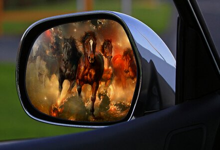 Side mirror car mirror image photo