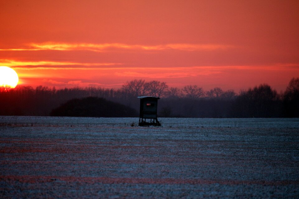 Ansitz hunting seat wintry