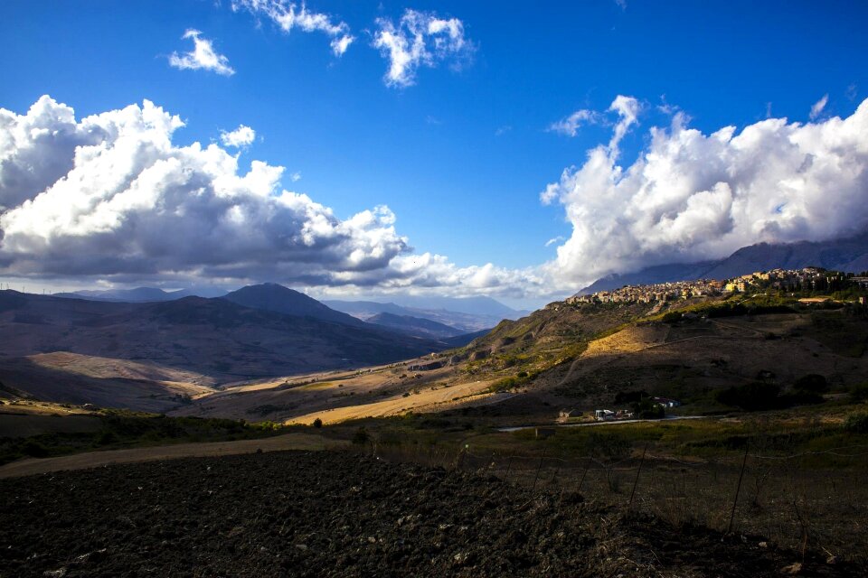 Clouds valley hills