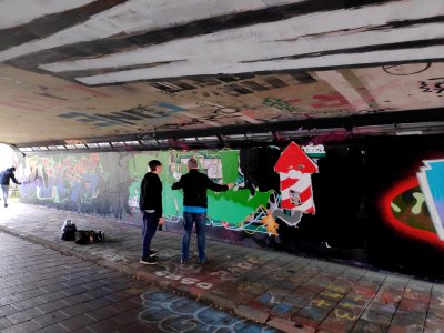 Eindhoven Berenkuil, step in the graffiti arena, creating 