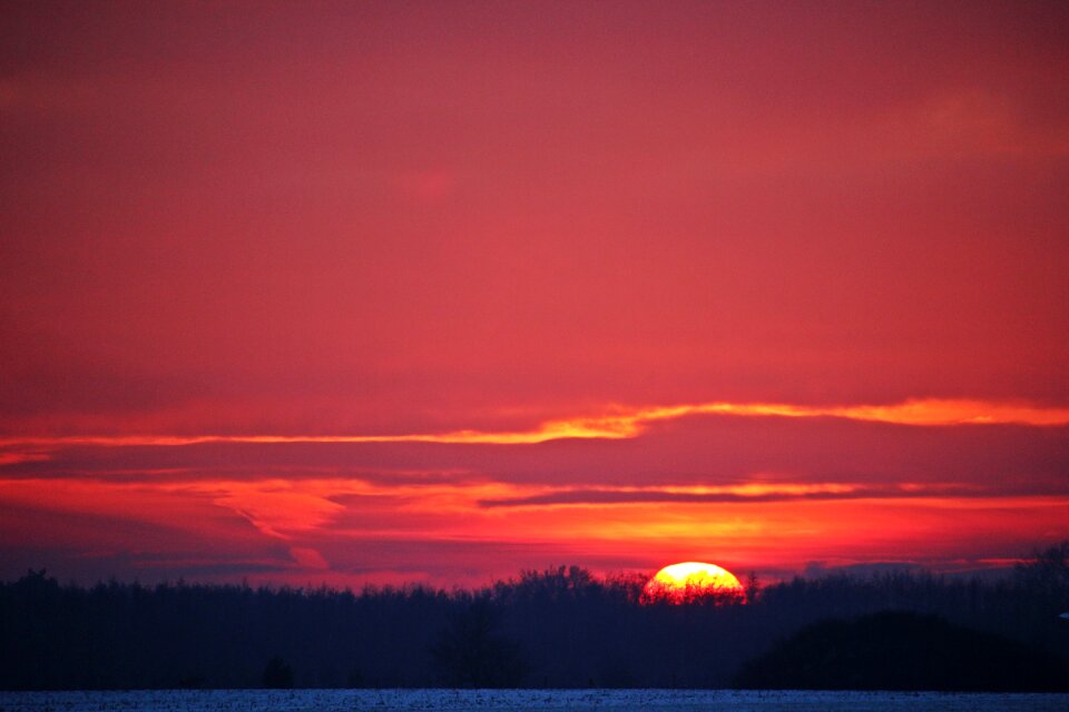 Afterglow winter abendstimmung