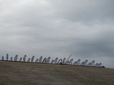 een windmolen wil in het fietsenrek 