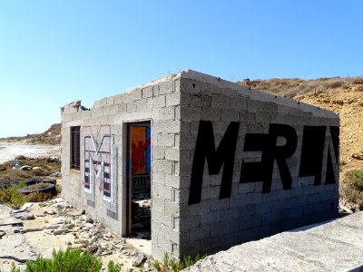 Merlin graffiti Limnos photo