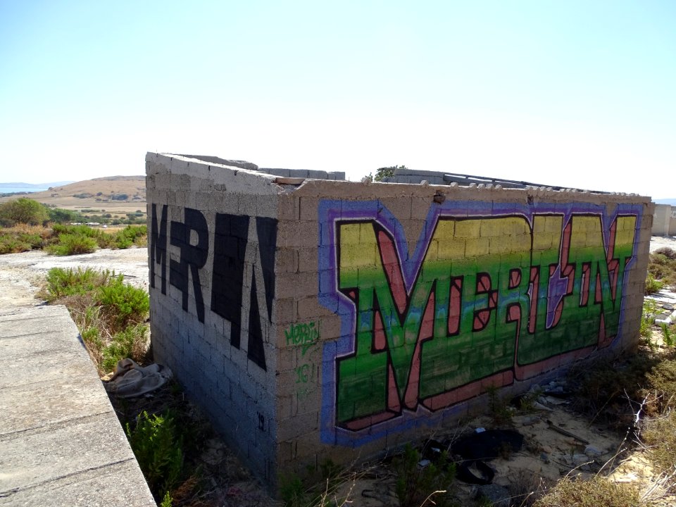 Merlin graffiti Limnos 