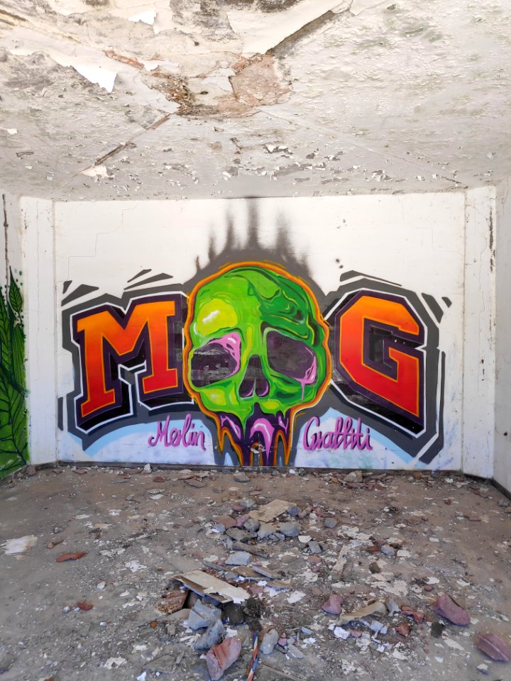 Limnos abandoned Kaviria Palace Resort with graffiti Merli… 