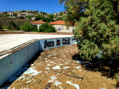 Limnos abandoned Kaviria Palace Resort with graffiti Merli… 
