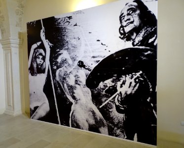 Dali with black and white nude 