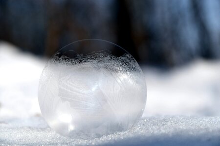 Cold frost frosted soap bubble photo