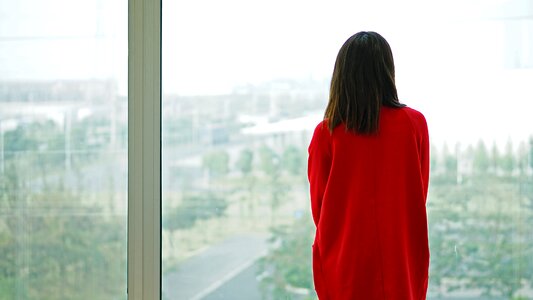 Girls figure the red dress