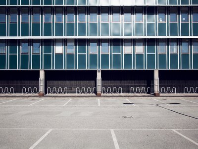 Glass parking lot windows
