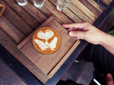 Espresso drink hand photo