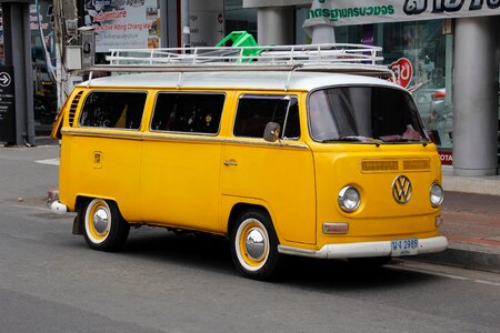 T2 yellow volkswagen
