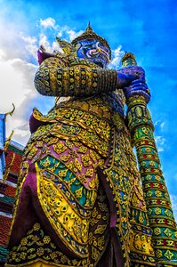 Asian guard temple