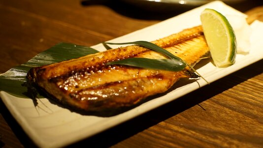 Grilled fish japan cuisine and the wind