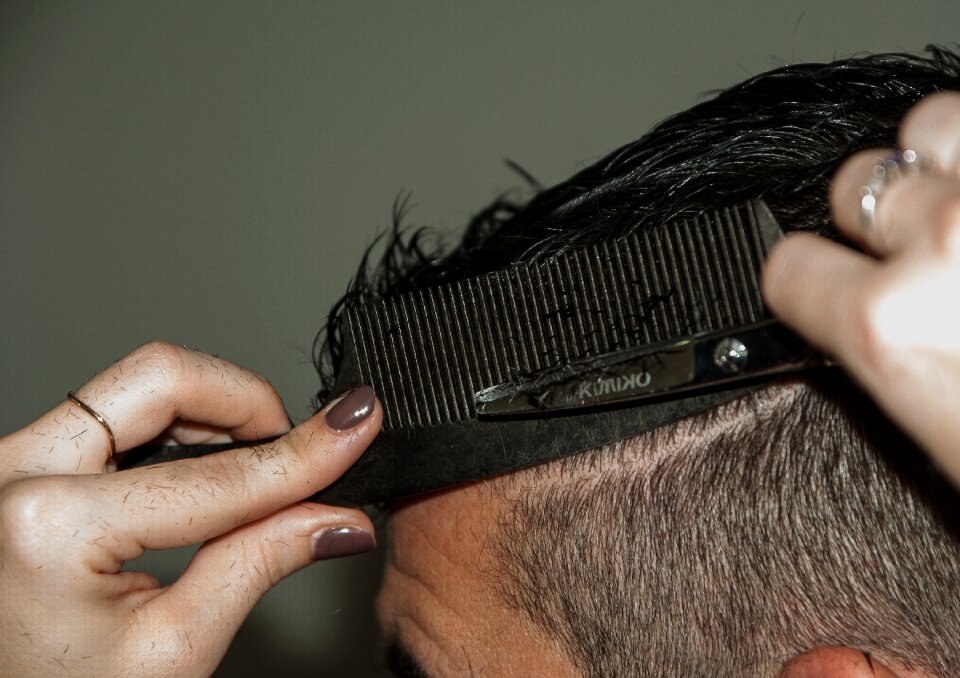 Comb pair of scissors hairstyle