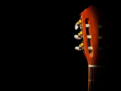 Acoustic guitar strings guitar head photo