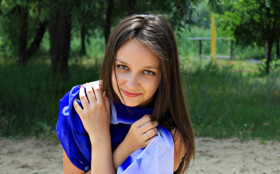 Smile brunette view