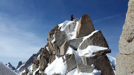 Ridge rock mountaineer