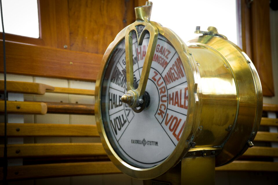 Captain thrust brown boat