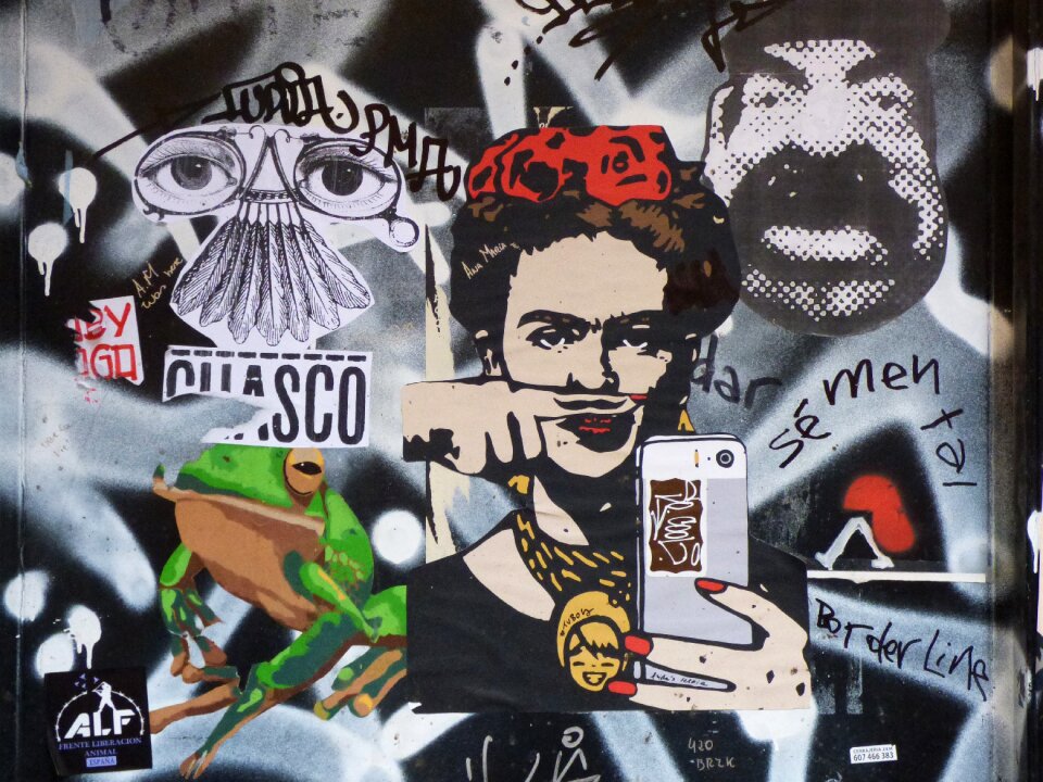 Collage street art mural