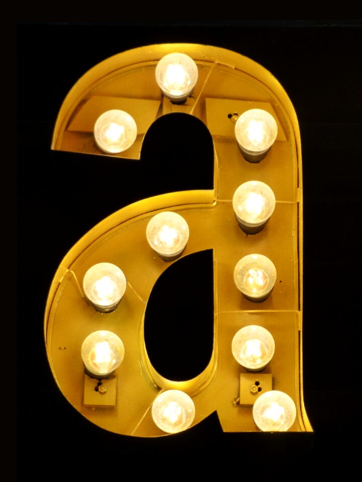 Letter light bulbs theatre