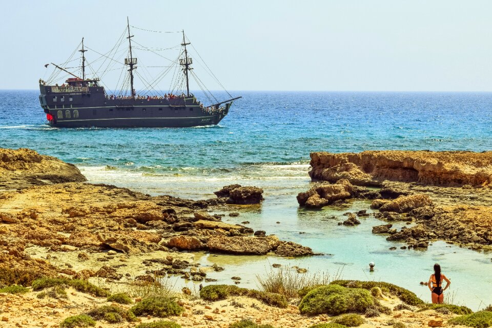 Summer pirate ship landscape